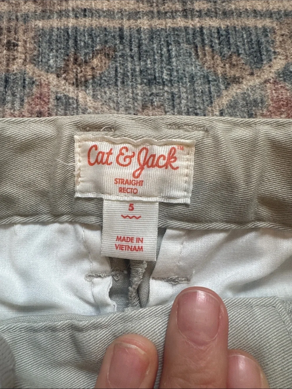 Cat & Jack/Old Navy Kids Trio: Blue Denim Jeans + Navy and Khaki Bottoms
